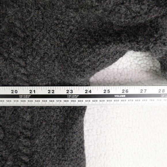 Aran Sweater Market Sweater Womens Large Gray Cable Knit Cropped Merino Wool - Picture 7 of 9